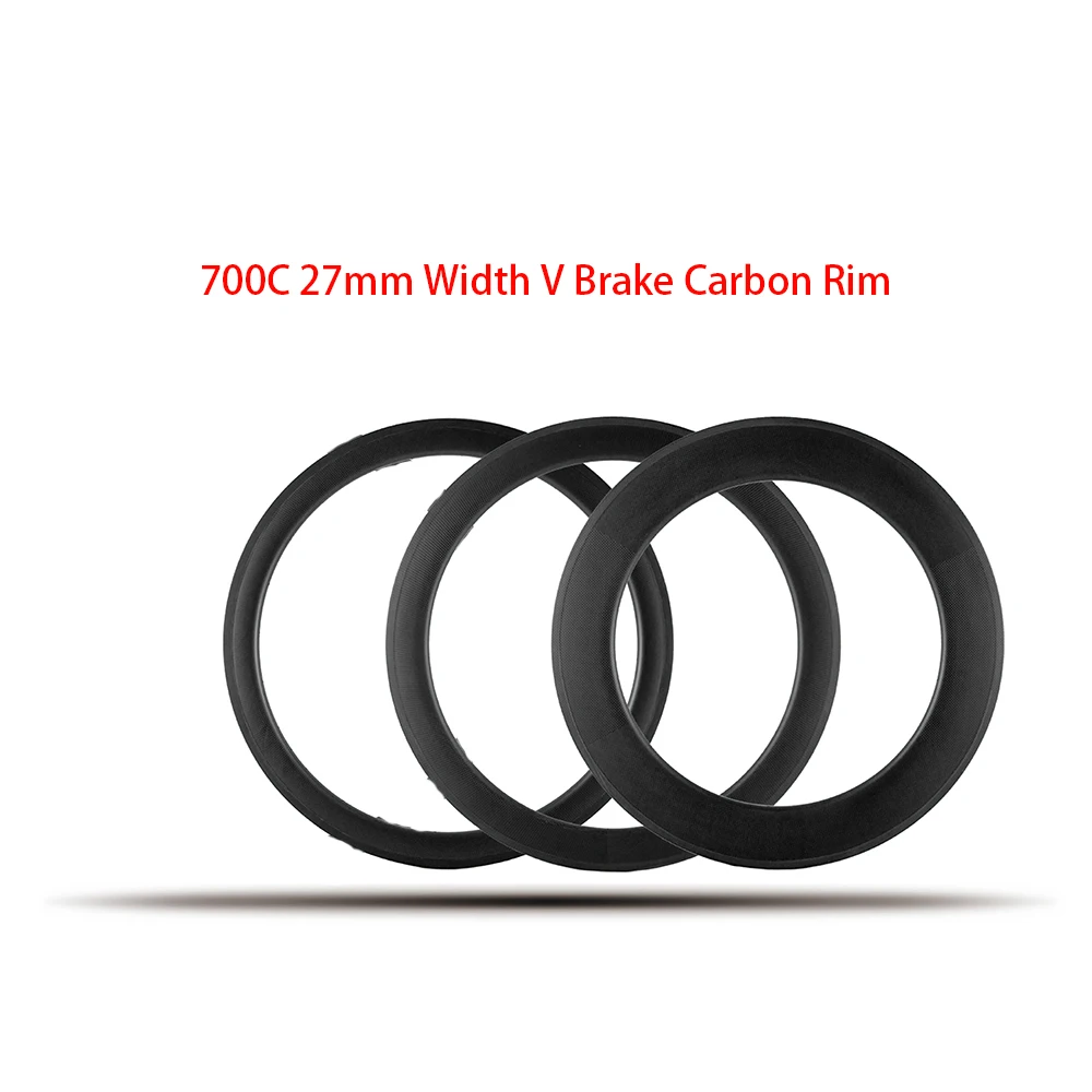 

27mm V Brake 700c Carbon Rims For Road Bike Cyclocross Gravel Bicycle Taiwan Ruote Clincher Tubular Tubeless available