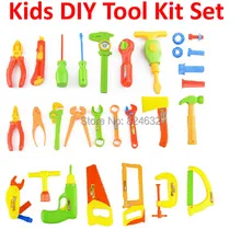 34 шт./компл. ребенка раннего обучения и образования детские игрушки Инструменты для ремонта игрушка Ролевые игры Дом елочные игрушки