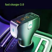3.1A двойное USB быстрое зарядное устройство 3,0 Автомобильное зарядное устройство адаптер для зарядки телефона с Bluetooth громкой связи для iphone 7 8 X XS samsung