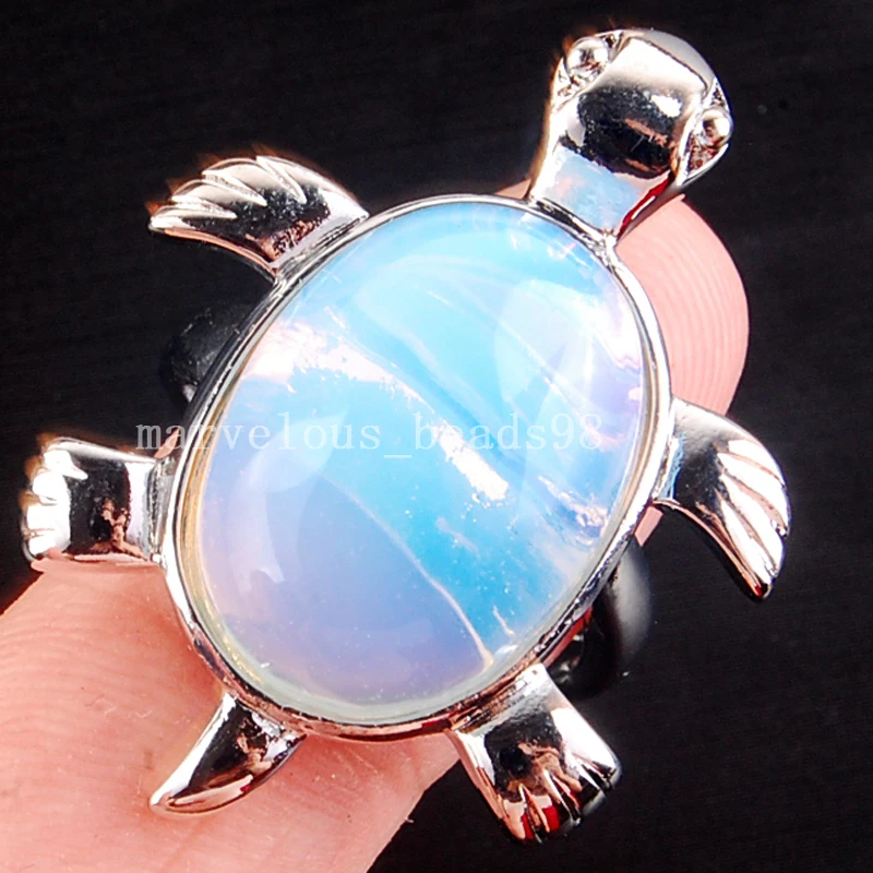 Free Shipping Beautiful jewelry Opaite Opal Turtle Women Men Art Oval Ring 6.5&quot (us) PC4167 | Украшения и аксессуары