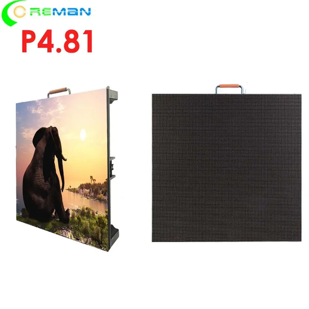 AliExpress низкая цена pantalla светодиодный модуль p4.81 P4.8, Крытый 500x500 500x1000 led видео панель тонкий светодиодный модуль шкафа p4.81