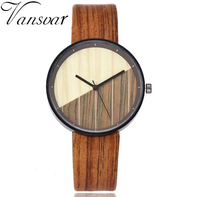 Vansvar Watches Woman Wooden Color Casual Quartz Wristwatches Fashion Luxury Sim Vansvar Watches Woman Wooden Color Casual Quartz Wristwatches Fashion Luxury Sim