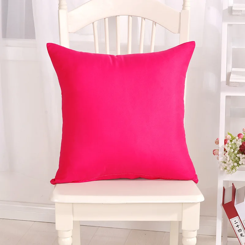 Простой чехол для подушки ярких цветов, однотонный чехол для дивана, декоративная наволочка для дома, чехол для подушки автомобиля, чехол для подушки poszewka - Цвет: rose red