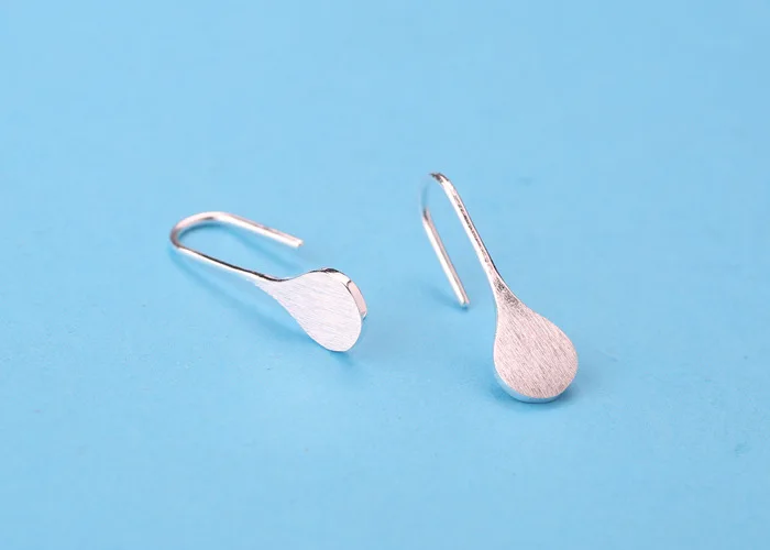 

Ziriris Fine Jewelry S925 Stering Silver Brushed Silver Simple Water Drop Drop Earring For Hook Ladys Girls Women Gift