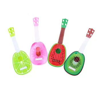 

4 Styles Newest Children Kids Creative Cute Mini Fruit Learn Guitar Can Play Musical Instruments Toys Kids Educational Gifts