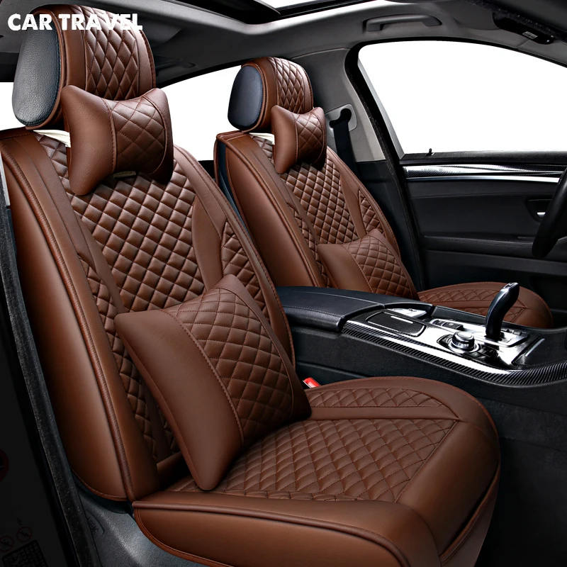 

CAR TRAVEL pu leather car seat covers for mazda cx5 lada largus nissan leaf kia sorento bmw x5 e70 audi a3 8v car seats protect