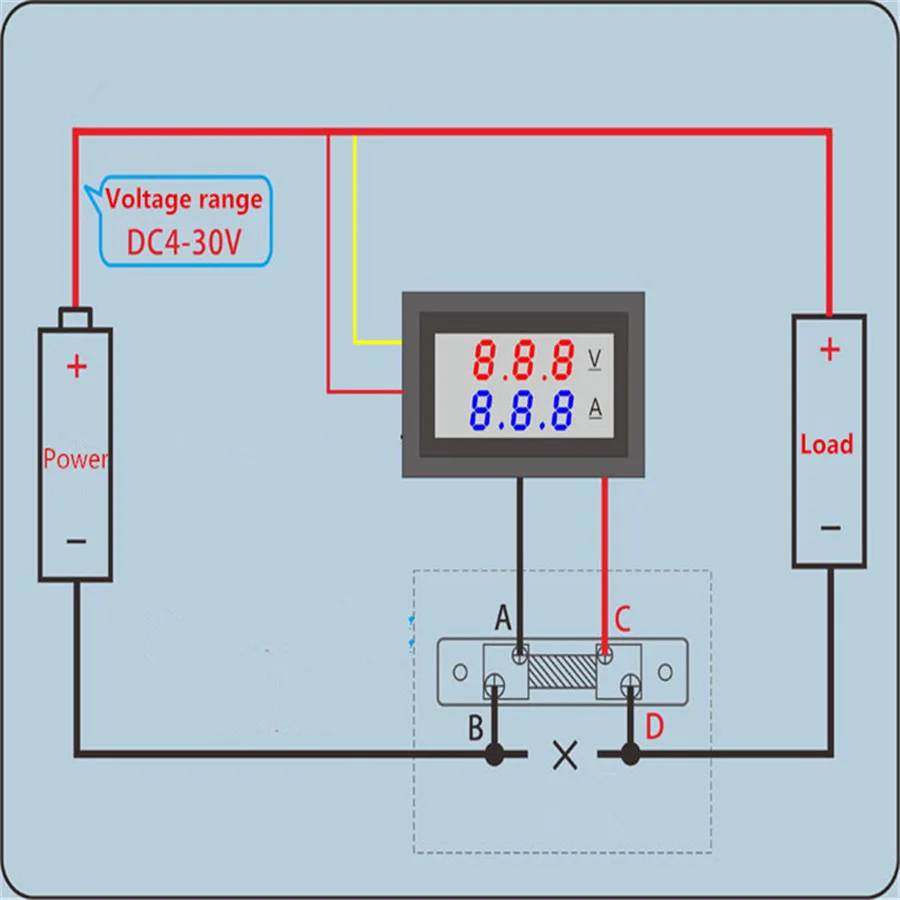 DC 100V 10A 50A 100A Mini Digital Voltmeter Ammeter Voltage Current Meter  (4)