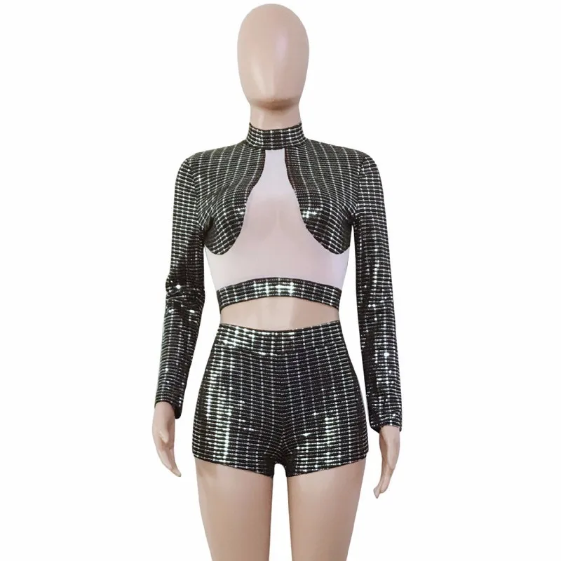 black glitter one arm jumpsuit