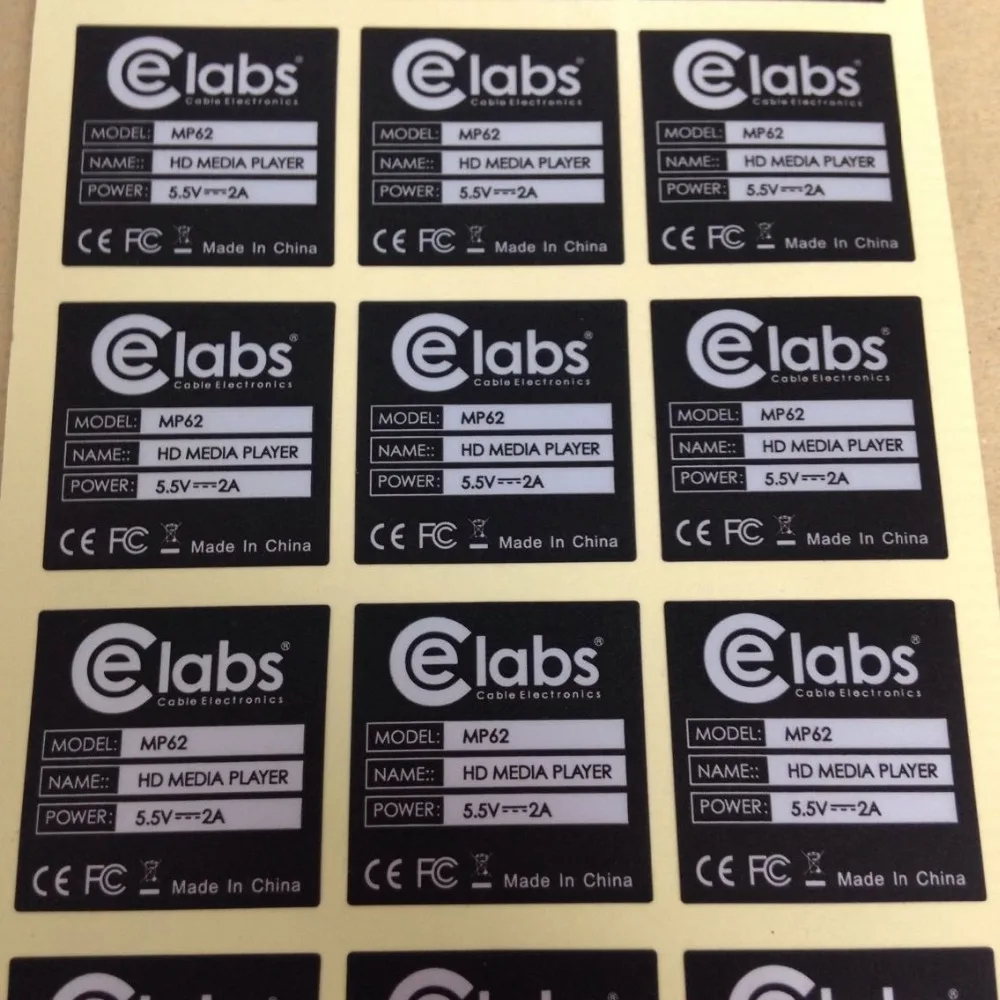 Custom sticker label printing, PET/PP/plastic PVC Vinyl adhesive