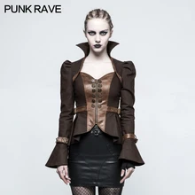 Панк рейв стимпанк труба рукав короткая куртка стимпанк рок Мода для женщин Косплей сексуальный мотоциклетный стиль крутое пальто Y778