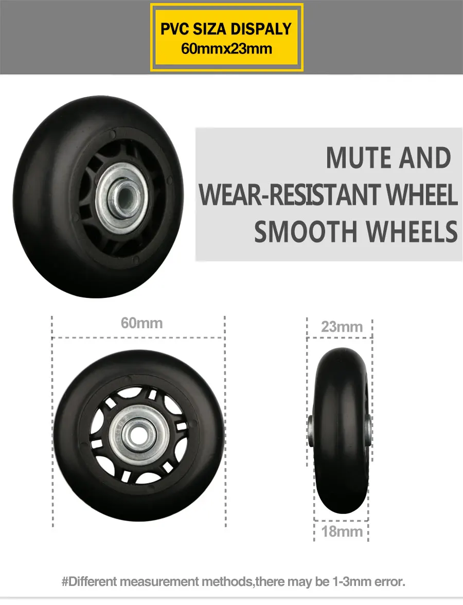 Замена багажного Колеса Чемодан ремонт аксессуары колеса износостойкие немой односторонний 60 мм* 23 мм авиационный ящик ролики