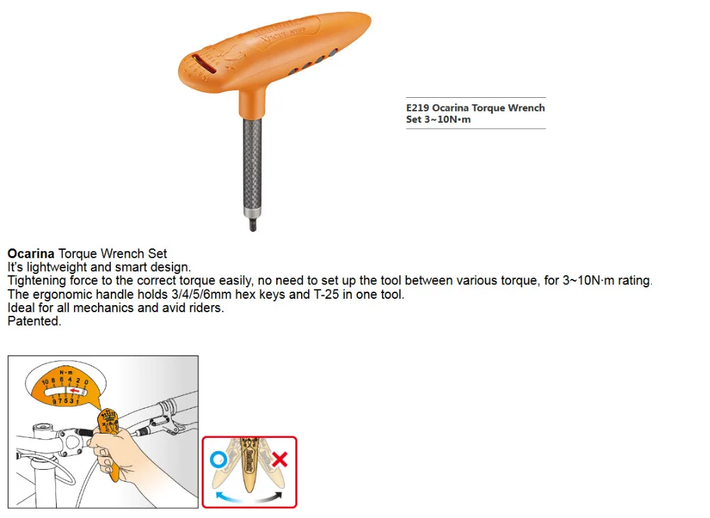 Icetoolz E219 ремонт велосипедов комплект Окарины крутящий момент установить ключ велосипед 3~ 10N* m 3 мм 4 мм 5 мм 6 мм шестигранных ключей и T-25 дорожный велосипед мини инструмент