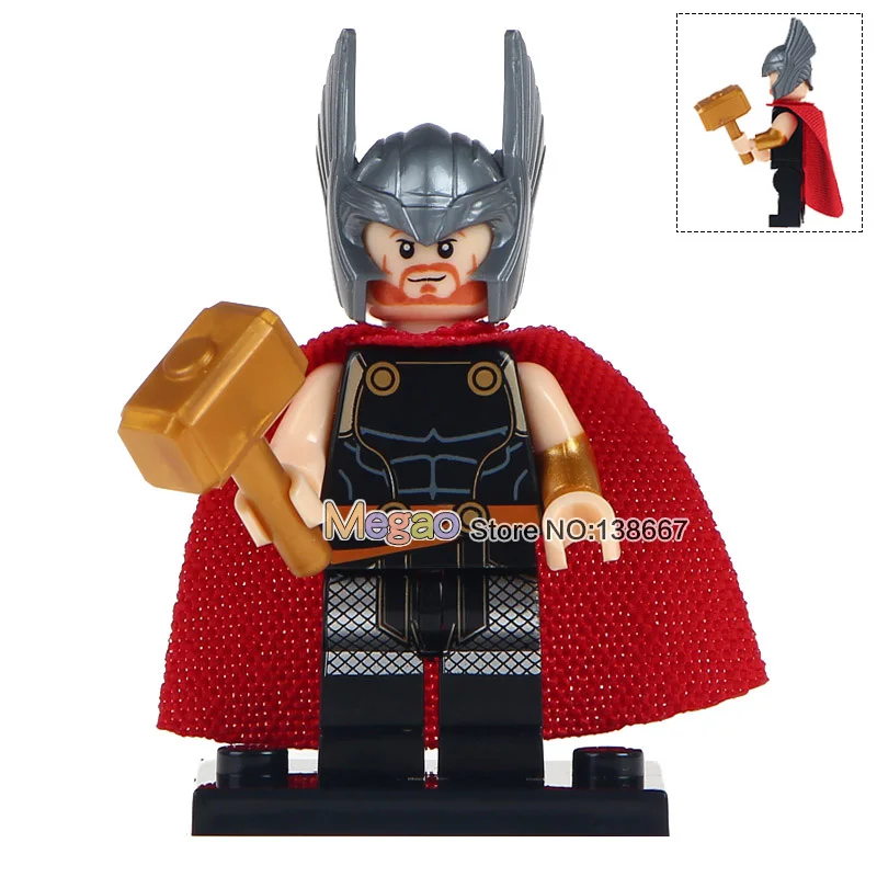 

Single Sale WM447 Thor With Harmer Golden Left Arm Super Heroes Best Collection Compatible Building Blocks Children Gift Toys