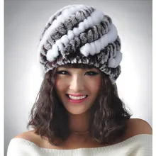 Новое вязаное изделие из натуральной шапка из меха кролика рекс кепки головные уборы головной убор для женщин теплые головные уборы skullies