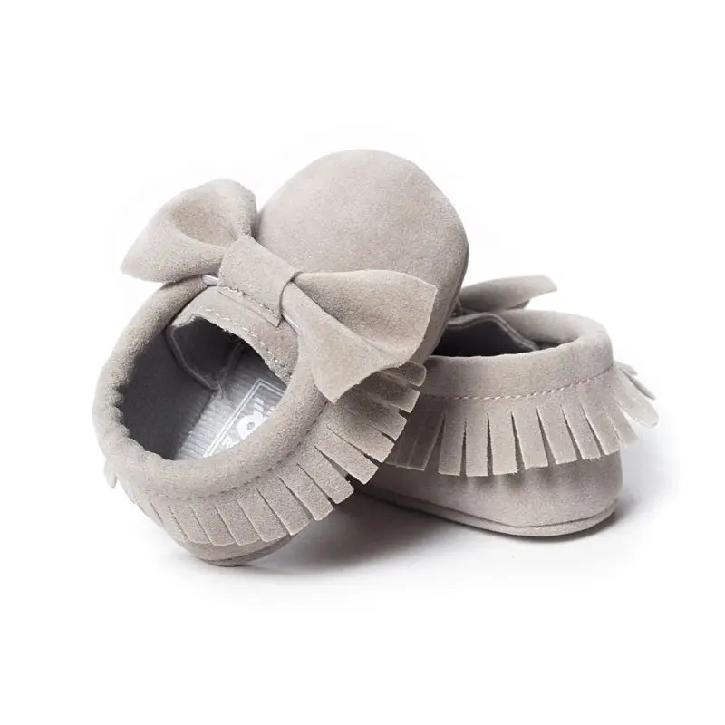 Модная мягкая подошва обувь с милым бантом для мальчиков и девочек ясельного возраста детские мокасины обувь с кисточками 0-18 M