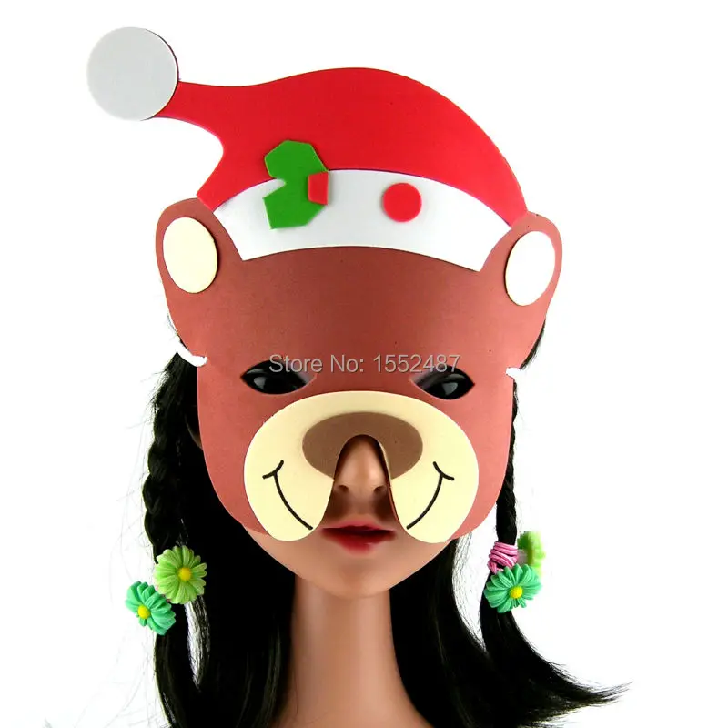 2016Free shipping 15pcs/lot ,Hot sale Christmas bear animal mask EVA