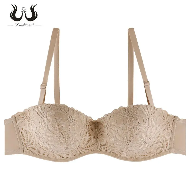 

Xiushiren Unlined Push Up Bra for Women B C Cup Floral Print Comfortable Bras Convertible Soild Color Plus Size 40-46 Underwear