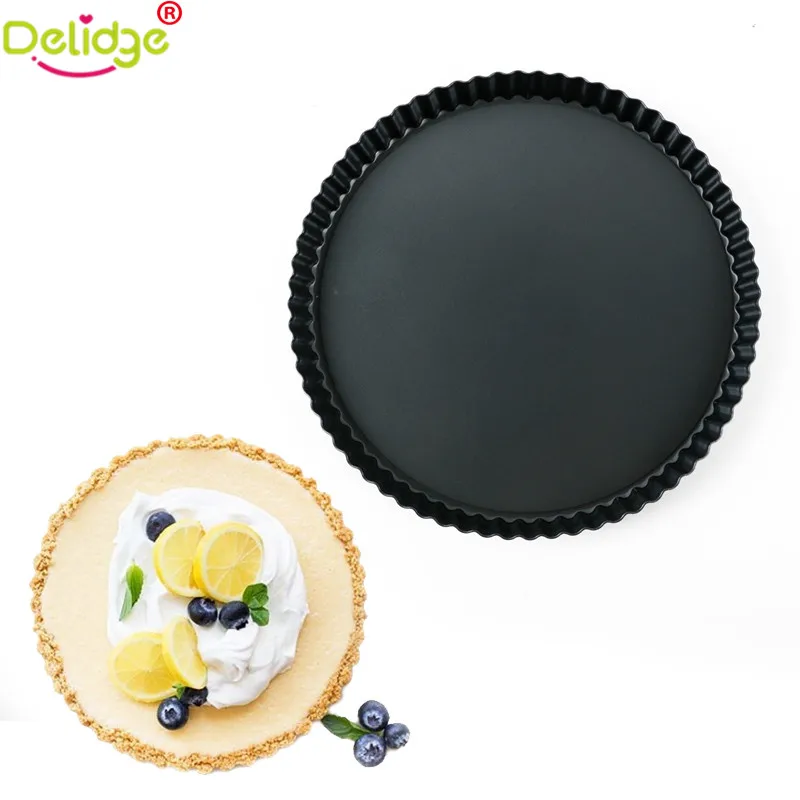 

Delidge 1 pc 20/24/28/32 cm Round Baking Pan Metal Non Stick Pie Baking Mold Removable Bottom Flower Cake Tart Baking Insert