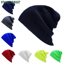 Высокое качество унисекс крючком женская мужская полосатая шапка осень зима девочка вязаная теплая голова шапка женская шерстяные шапочки крышка