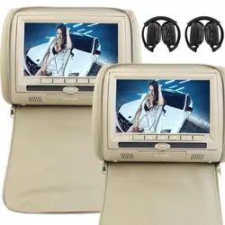 Универсальный 9 дюймов цифровой Экран дисплея подголовник автомобиля мониторы dvd-плеер двойной twin Экраны USB SD ИК fm-передатчик 32 бит игры