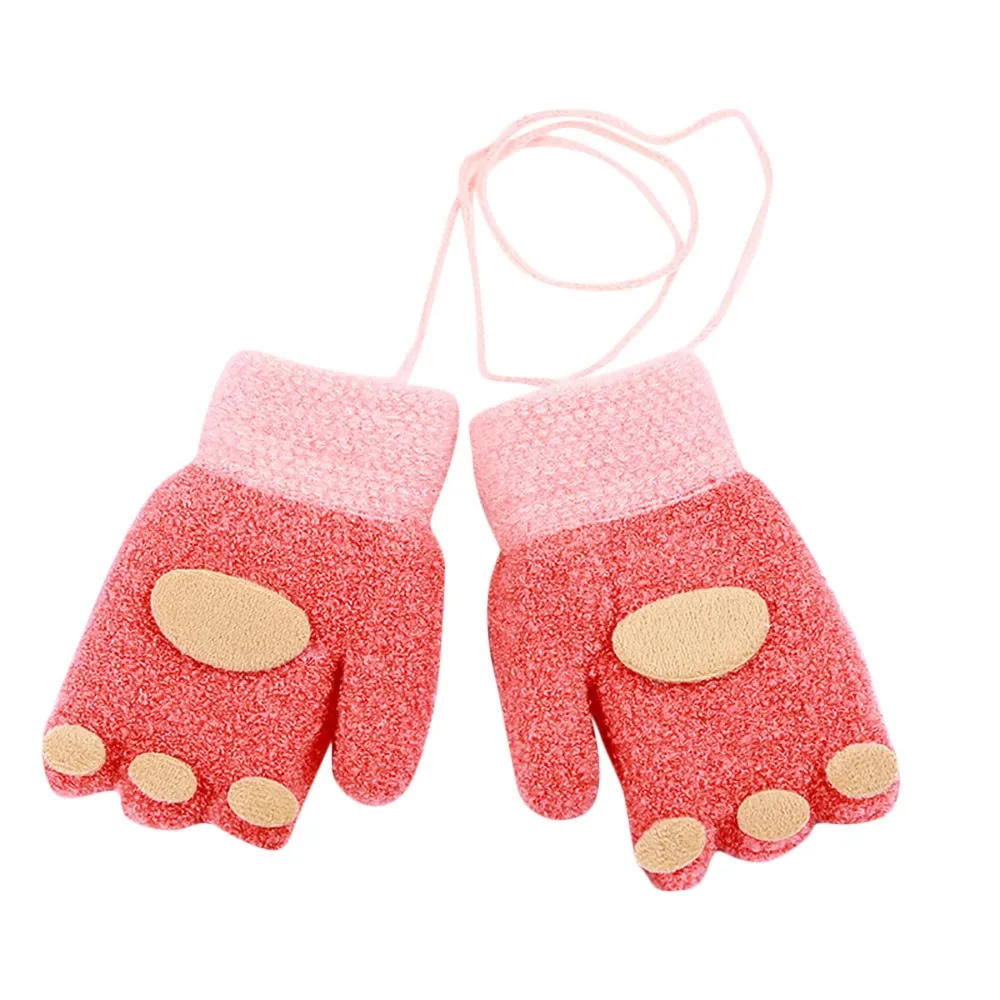 ARLONEET зимний, утепленный, для детей с персонажами из мультфильмов, определение отпечатка пальца перчатки вязанные варежки с вышивкой для мальчиков и девочек утепленная одежда на бретельках перчатки CJ10