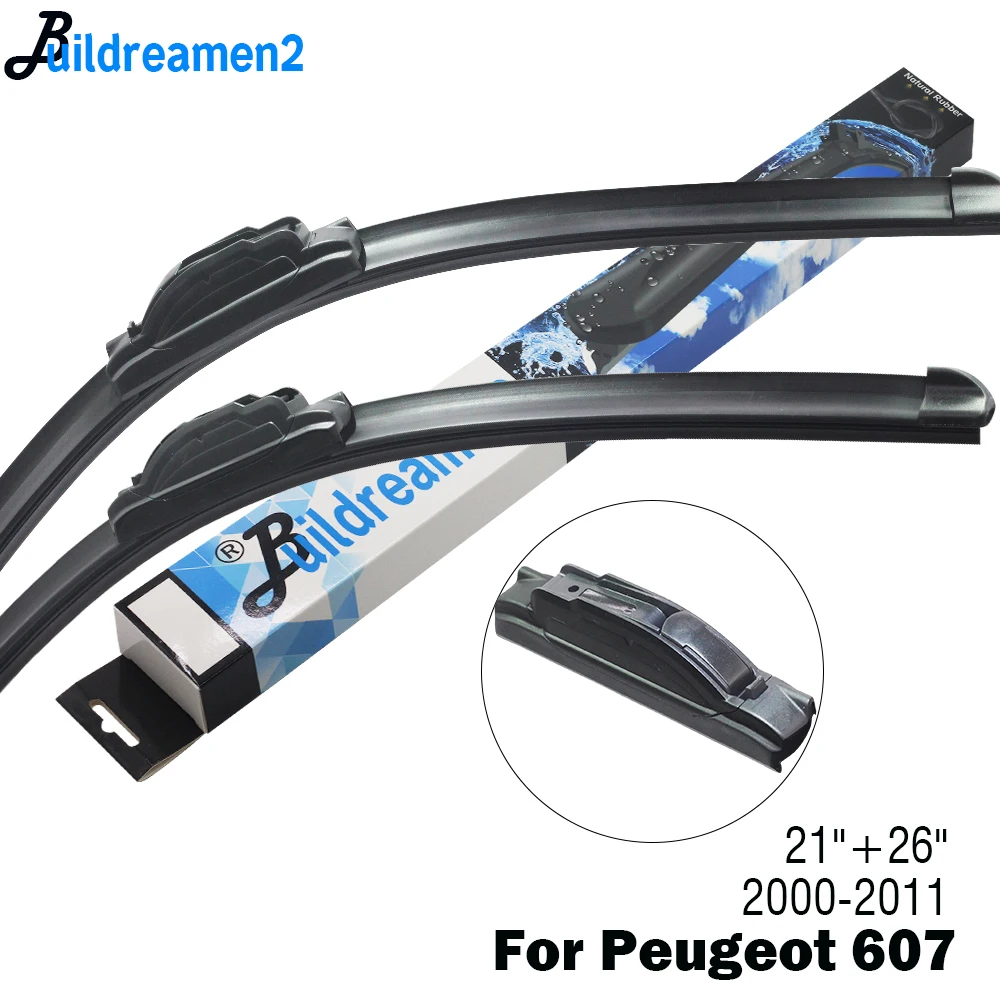 

Buildreamen2 Car Accessories Wiper Blade Rubber Front Windscreen Wiper Fit Side Latch Arms For 2000-2011 Peugeot 607