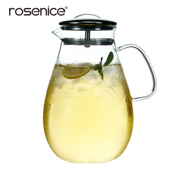 

1pc Explosion-proof Stainless High Borosilicate 1.9L large Capacity Glass Filter Flower Teapot for Flower Beverage Home