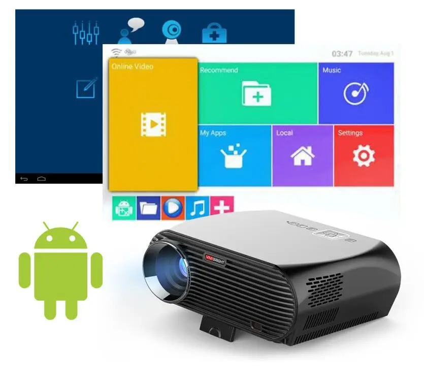 Everycom GP100 до 3500 люмен светодиодный проектор Full HD WiFi Android 4K видео Proyector опция Android Smart WiFi проектор домашний кинотеатр