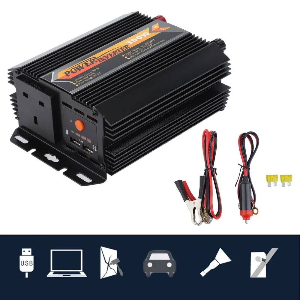 

300W-600W Modified Sine Wave Inverter 12V To 240V Power Converter T8093 Automobile Transformer Car Accessories UK Plug