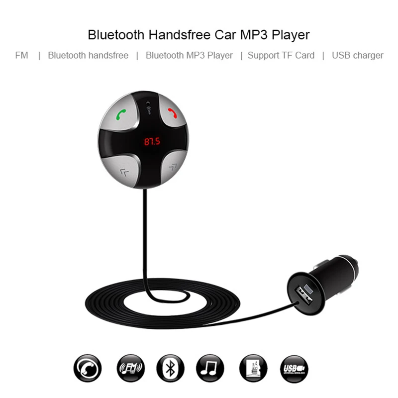 Car Kit MP3 Player Wireless Bluetooth FM Transmitter USB Support SD Tf Card LCD Display USB Car Charger For iPhone And Android