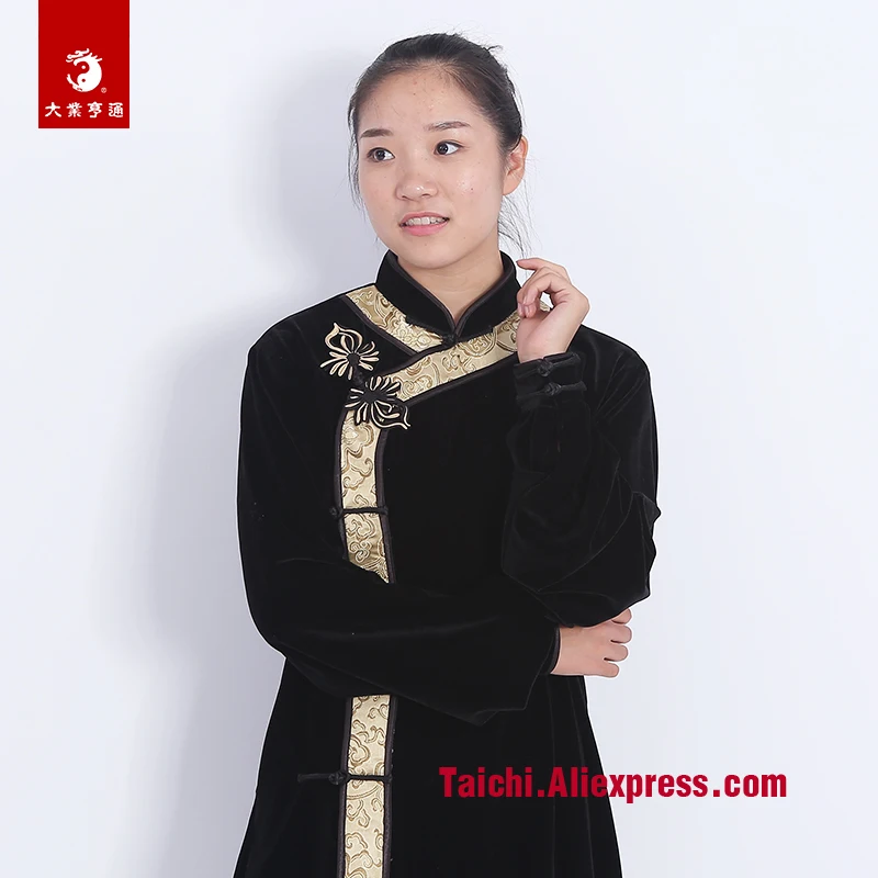

Velvet Tai Chi Suit For Winter New Female Martial Arts Clothing Oblique Lapel