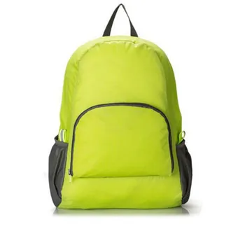 

New Arrival Travel Portable Folding Backpack Double Shoulder Bag Women Mens Solid Color Waterproof Rucksack Travel For Teenager