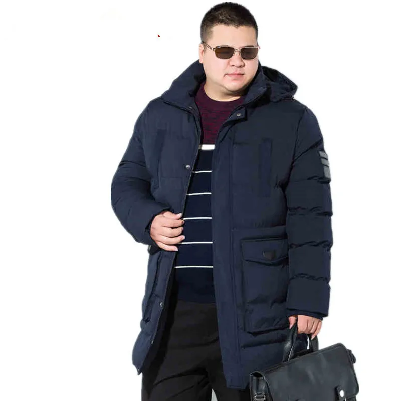 Большие размеры 8XL зимние теплые куртки для мужчин пальто с капюшоном