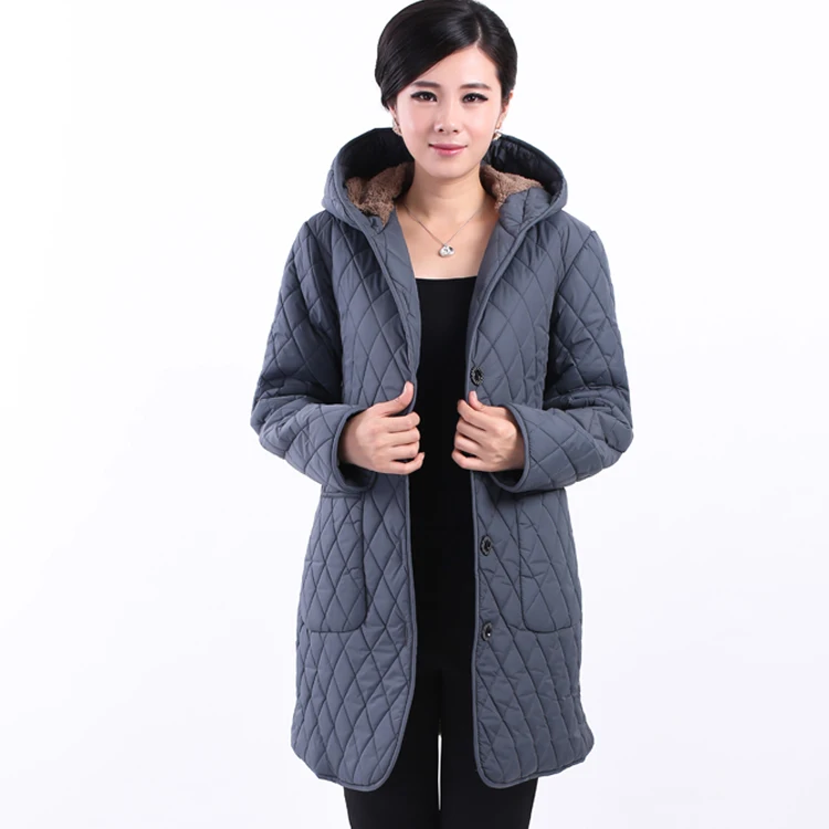 Утепленная куртка зимняя куртка длинные женщин среднего возраста с капюшоном хлопковая верхняя одежда добавлением жира 6xl пожилых мама