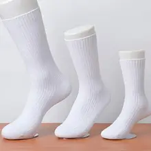 Белые Плотные хлопковые Дышащие носки, впитывающие пот, спортивные носки, Школьные носки для мальчиков и девочек, детские однотонные хлопковые носки