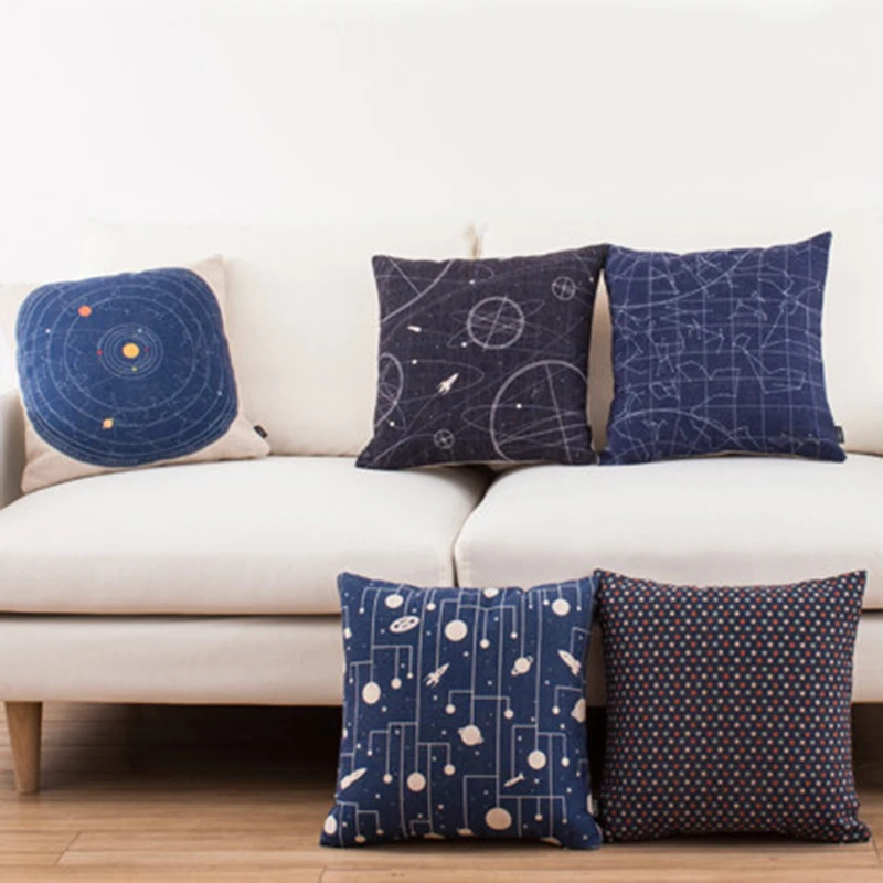 

Cushion Cover 45*45cm Personality of The Milky Way Star Sketching Design Astronomy Fans Car And Home Decor Essential Pillowcases