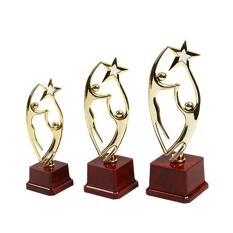 New Customized Oscar Dance Trophy Plastic Trofeos Electroplate Golden