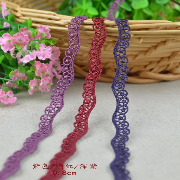 

1/meter 3 color into the water soluble lace embroidery lace DIY [0.8cm] 4s047 width