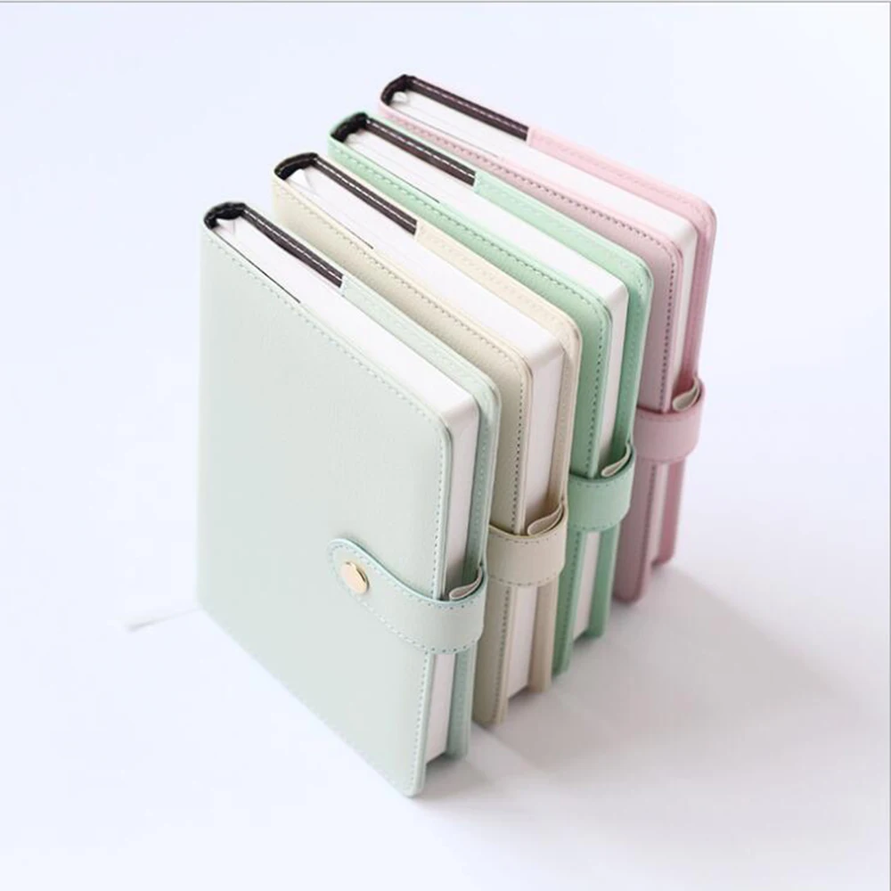 

A5 Faux Leather Fitted Binding Daily Plan Notebook Clear Hardcover Weekly Scheduling Planner Of Replaced Filler Papers Cute Book