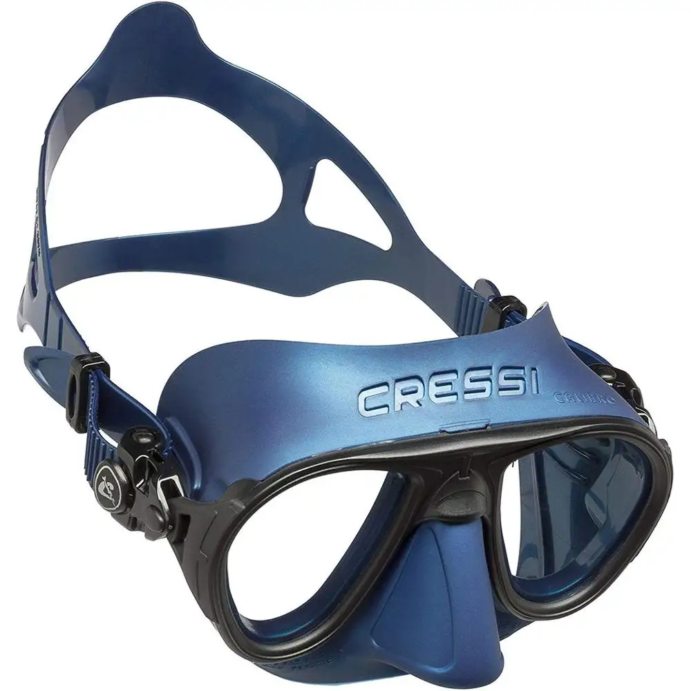 Cressi CALIBRO Ультра низкий объем маска для дайвинга закаленное стекло 2 окна интегрированная двойная рамка матовое покрытие маска для взрослых - Цвет: NEW COLOR BLUE