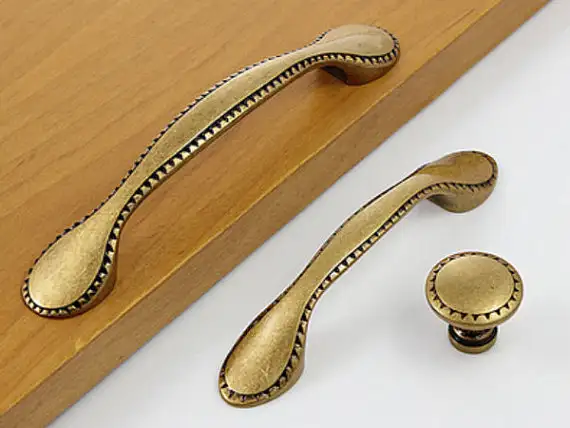 Dresser Drawer Pulls Handles Knobs Embossed Metal Retro Kitchen