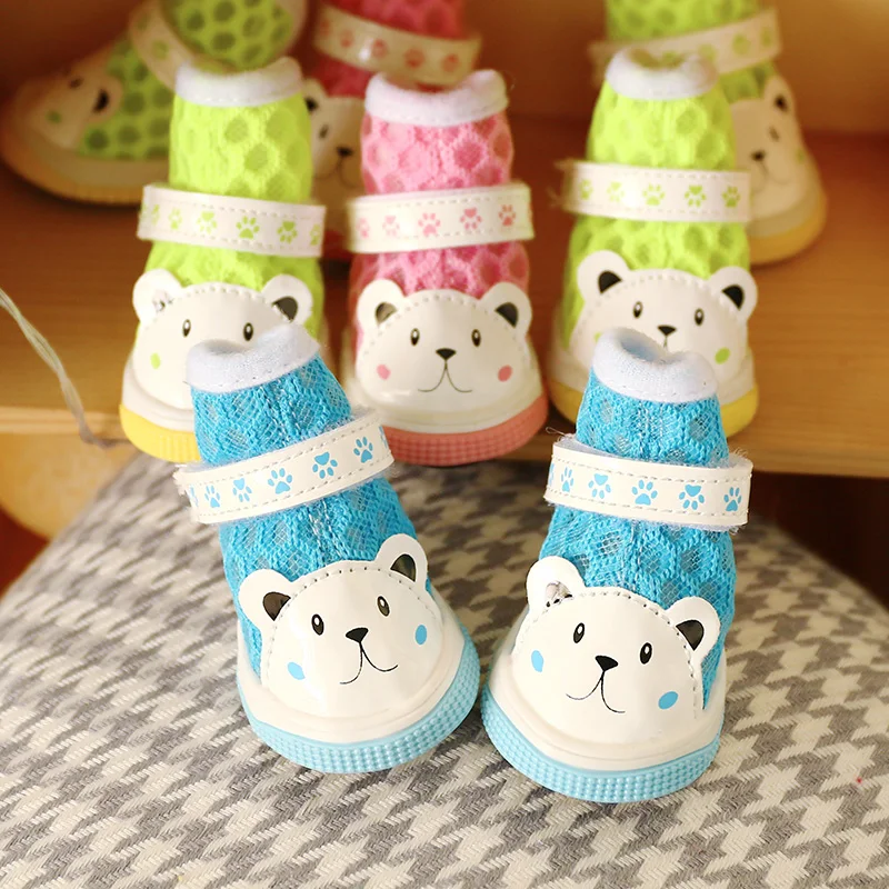 

Breathable Mesh Boots For Dogs Autumn Spring Pet Chihuahua Yorkshire Little Small Animal Cat Shoes 4pcs/set Lot Non-slip Puppy