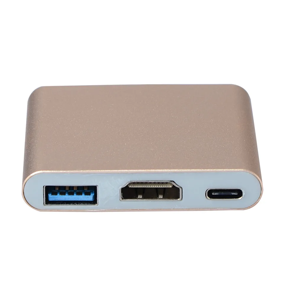 Цифровой AV многопортовый адаптер type C до 4K HDMI USB 3,0 кабель для зарядки адаптер USB-C 3,1 конвертер для Macbook samsung Android