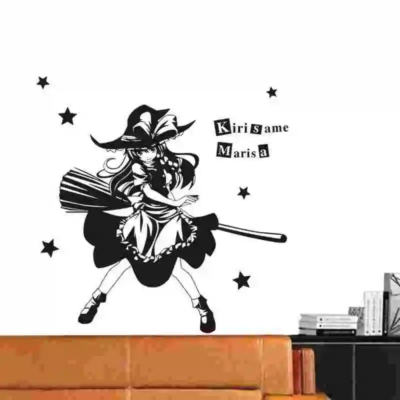 Kirisame Marisa Touhou Project Настенная Наклейка аниме Автомобильная Виниловая наклейка s