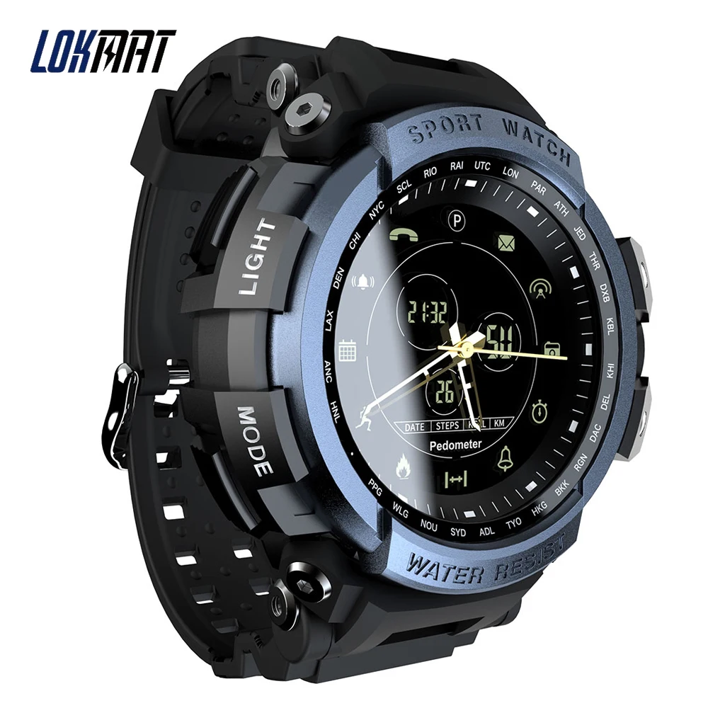 Спортивные Смарт-часы LOKMAT MK28, водонепроницаемые, Bluetooth, напоминание о звонках, цифровые часы, длительное время ожидания, умные часы для ios, Android