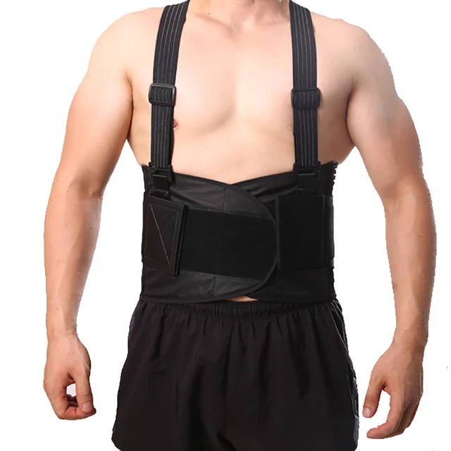 Heavy Duty Lift Lumbar Lower Back Waist Support Belt Brace Suspenders
