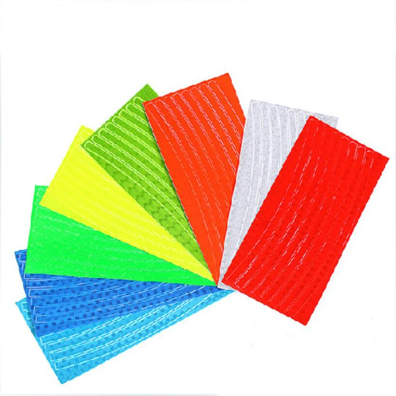 2pcs Bicycle Accessories Bike Stickers Decals Reflective Stickers Strip Fluorescent Bicycle Wheel Rim Reflective Tape Sticker