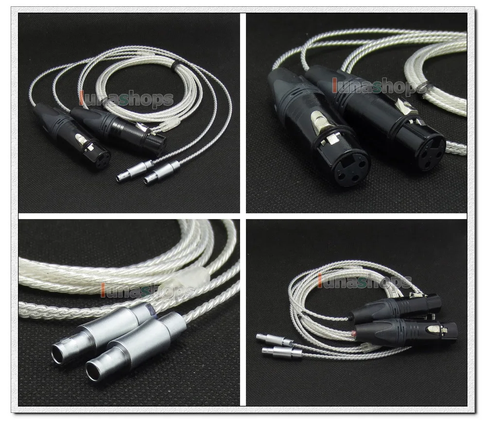 3pin XLR Female PCOCC + Silver Plated 1.3m 2m 2.5m Cable for Sennheiser