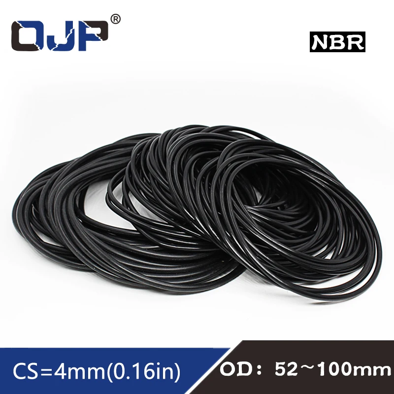 10 шт./лот резиновое кольцо NBR уплотнительное CS4mm OD52/55/60/65/70/75/80/85/90/95/100 мм Нитриловое