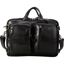 Мужская многофункциональная сумка Crazy Horse из натуральной кожи, брендовый рюкзак, дорожная сумка 2018Men's багаж, винтажная брендовая сумка на плечо, черная сумка